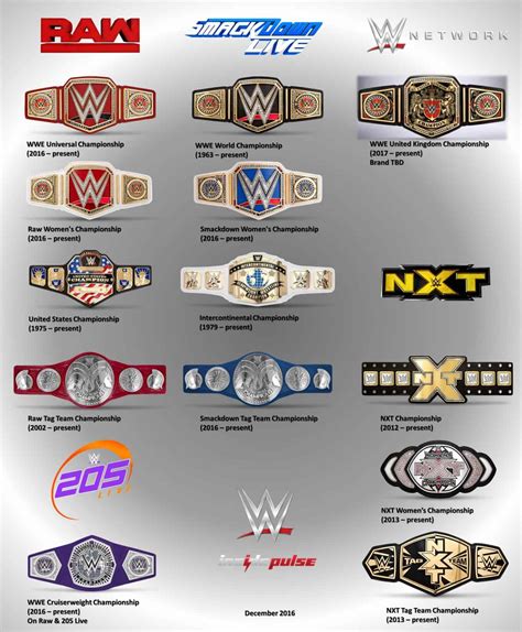 different wwe championship belts